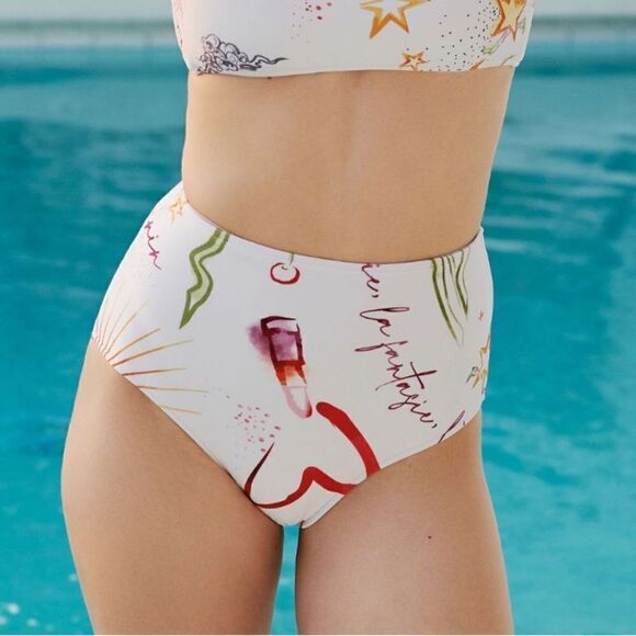 NWT ADRIANA DEGREAS FANTASY HIGH-WAISTED BIKINI BOTTOMS Medium - Picture 1 of 11